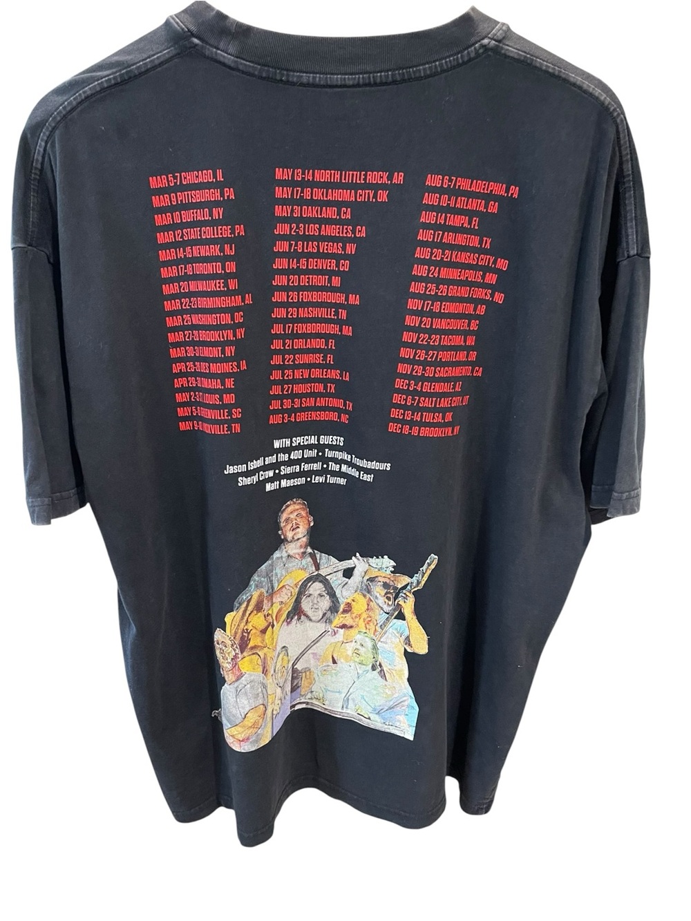 Zach Bryan  The Quittin Time Tour 24 Concert Band Tee Shirt SZ L Black